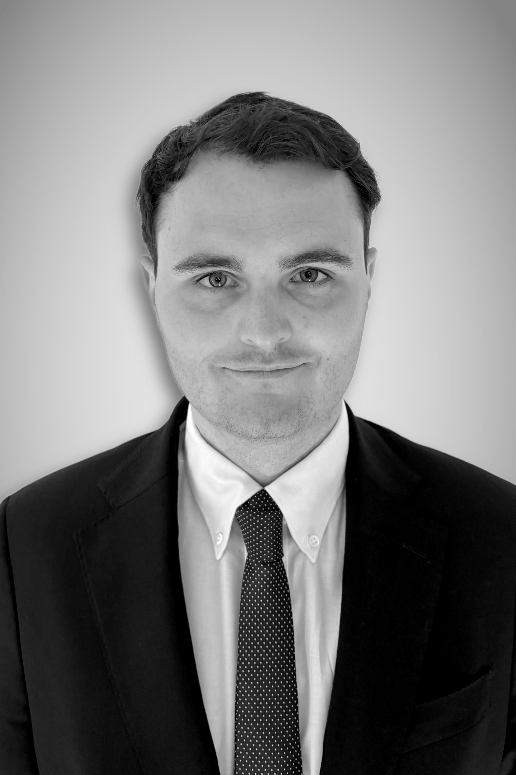 Zach Kidd black and white portrait image.